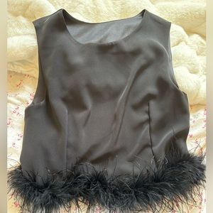 Faux feather top